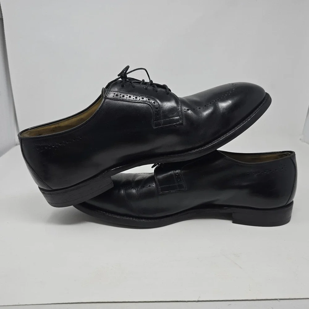 Johnston & Murphy Aristocraft Mens 12 Black Leather Dress Shoes USA Made Oxford